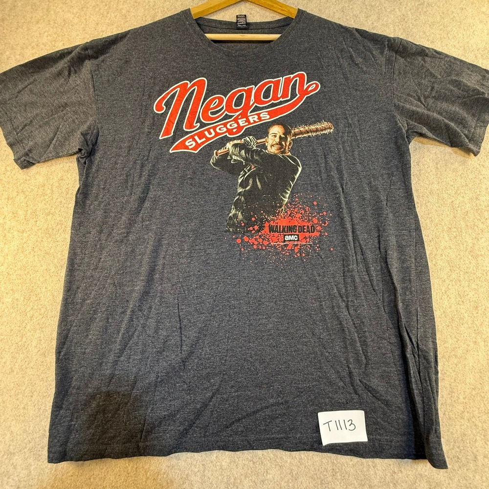 Loot Crate The Walking‎ Dead Negan Sluggers T-Shirt Mens XL Grey AMC Graphic Tee